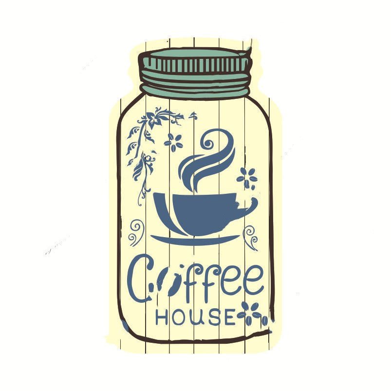 Wooden Painted Coffee Jar Pendant - Tassenworte